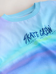 Purple/Blue Regular Fit Short Sleeve All-Over Print T-Shirt (3-16yrs)