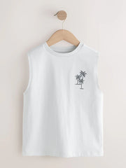 Light Grey/Brown/Charcoal/Khaki Tank Vest 4 Pack (3-16yrs)