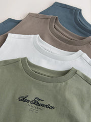 Light Grey/Brown/Charcoal/Khaki Tank Vest 4 Pack (3-16yrs)