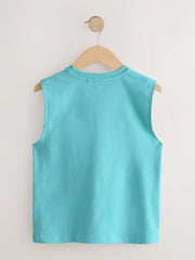 Peach/Blue/Green/Orange Tank Vest 4 Pack (3-16yrs)