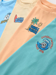 Peach/Blue/Green/Orange Tank Vest 4 Pack (3-16yrs)