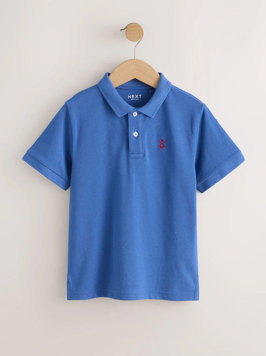 Cobalt Blue Sign Off Short Sleeve Polo Shirt (3-16yrs)