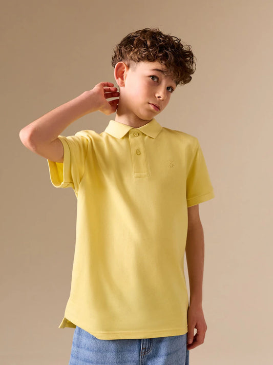 Yellow Sign Off Short Sleeve Polo Shirt (3-16yrs)