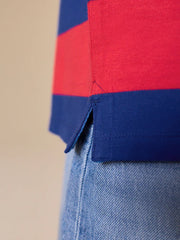 Red/Blue Relaxed Fit Stripe Short Sleeve Polo Shirt (3-16yrs)
