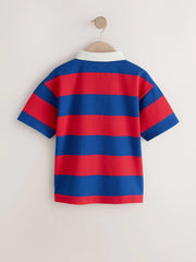 Red/Blue Relaxed Fit Stripe Short Sleeve Polo Shirt (3-16yrs)