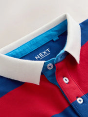 Red/Blue Relaxed Fit Stripe Short Sleeve Polo Shirt (3-16yrs)
