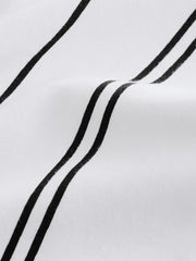 White/Black Vertical Stripe Zip Neck Polo Shirt (3-16yrs)