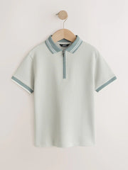 Mineral Geo Zip Neck Short Sleeve Polo Shirt (3-16yrs)
