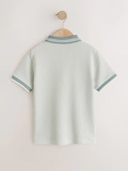 Mineral Geo Zip Neck Short Sleeve Polo Shirt (3-16yrs)