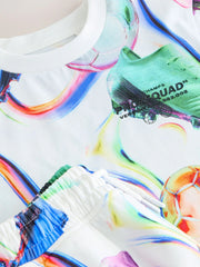 Multi Football Short Sleeve T-Shirt and Shorts Set (3-16yrs)