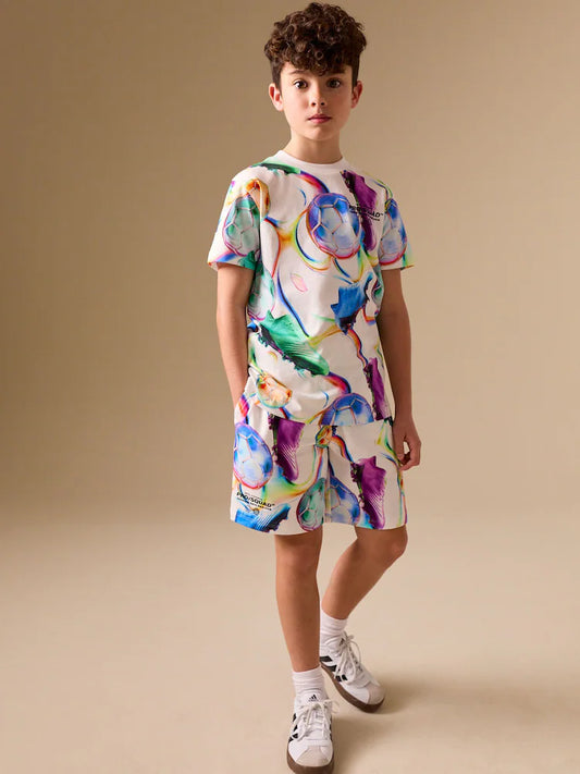 Multi Football Short Sleeve T-Shirt and Shorts Set (3-16yrs)
