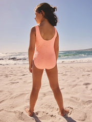 Orange Shell Crinkle Swimsuit (3-16yrs)