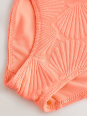 Orange Shell Crinkle Swimsuit (3-16yrs)