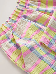 Pink/Yellow Check Barrel Leg Trousers (3mths-7yrs)