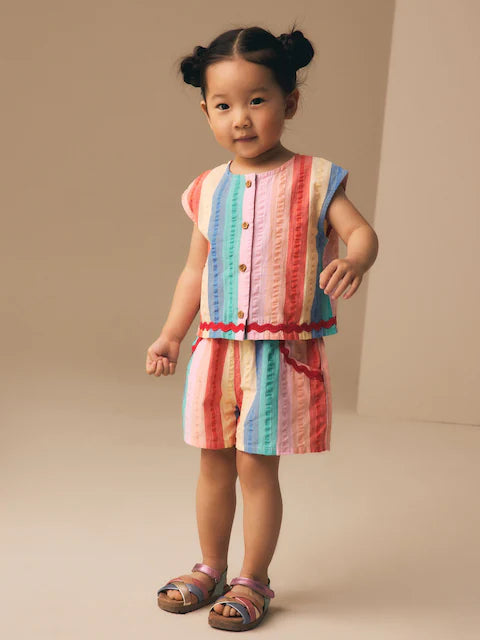 Rainbow Check Ric Rac Sleeveless Top & Shorts Set (3mths-7yrs)