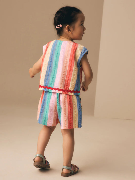 Rainbow Check Ric Rac Sleeveless Top & Shorts Set (3mths-7yrs)