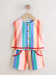 Rainbow Check Ric Rac Sleeveless Top & Shorts Set (3mths-7yrs)