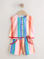 Rainbow Check Ric Rac Sleeveless Top & Shorts Set (3mths-7yrs)