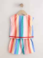 Rainbow Check Ric Rac Sleeveless Top & Shorts Set (3mths-7yrs)