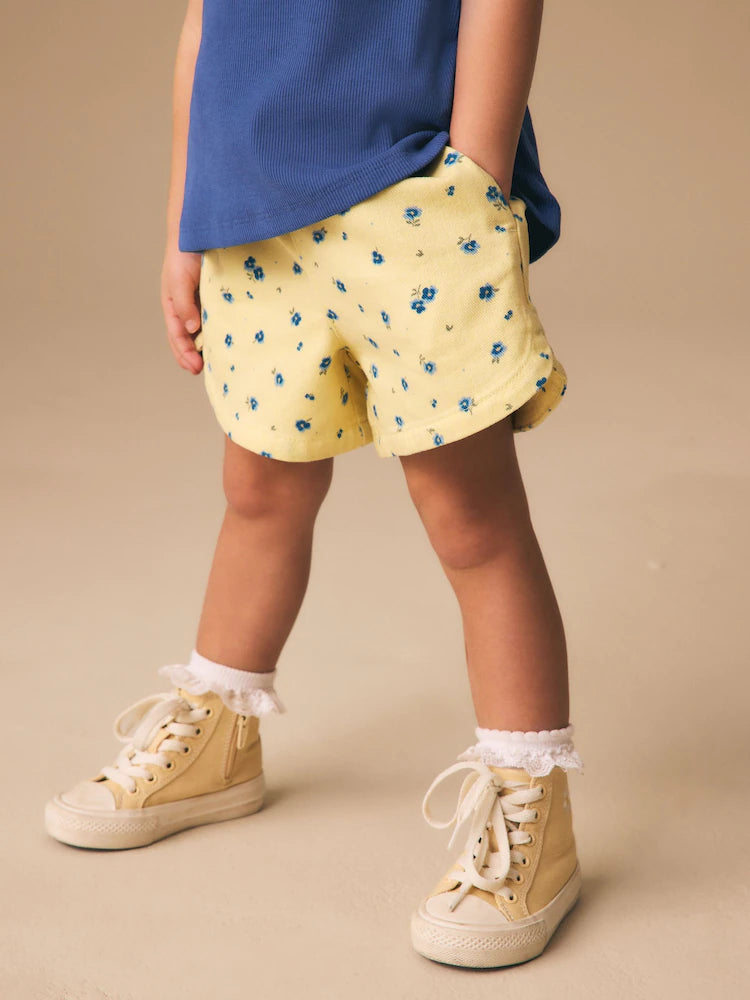 Yellow/Blue Ditsy Floral Pull On Shorts (3mths-7yrs)