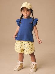Yellow/Blue Ditsy Floral Pull On Shorts (3mths-7yrs)