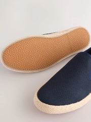 Navy Mesh On Espadrilles Shoes