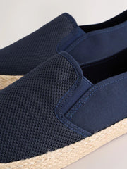 Navy Mesh On Espadrilles Shoes
