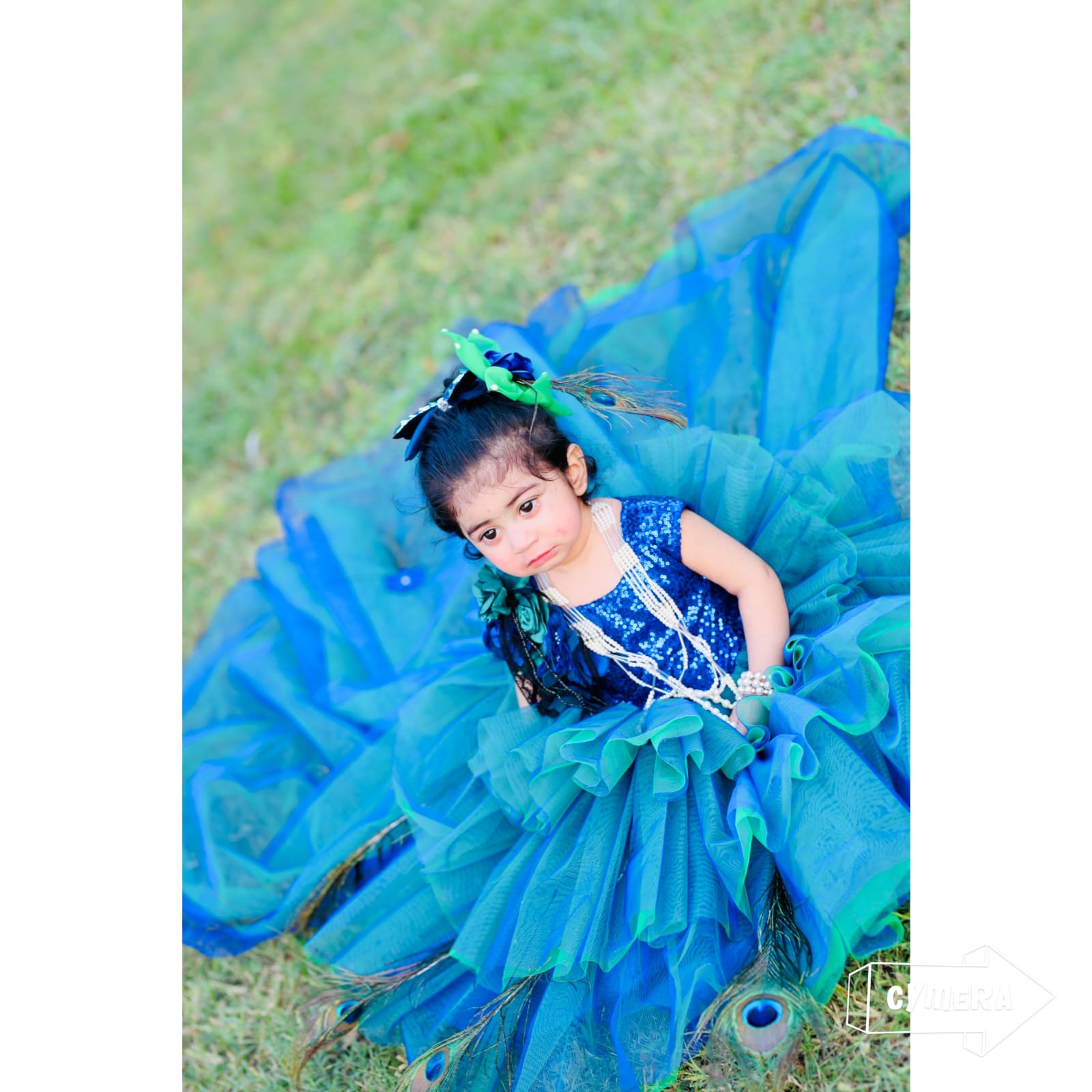 This Article Is Mesmorized Long Frock Peacock Feather And Tw | QS STUDIO | Frocks | Newborn baby clothes