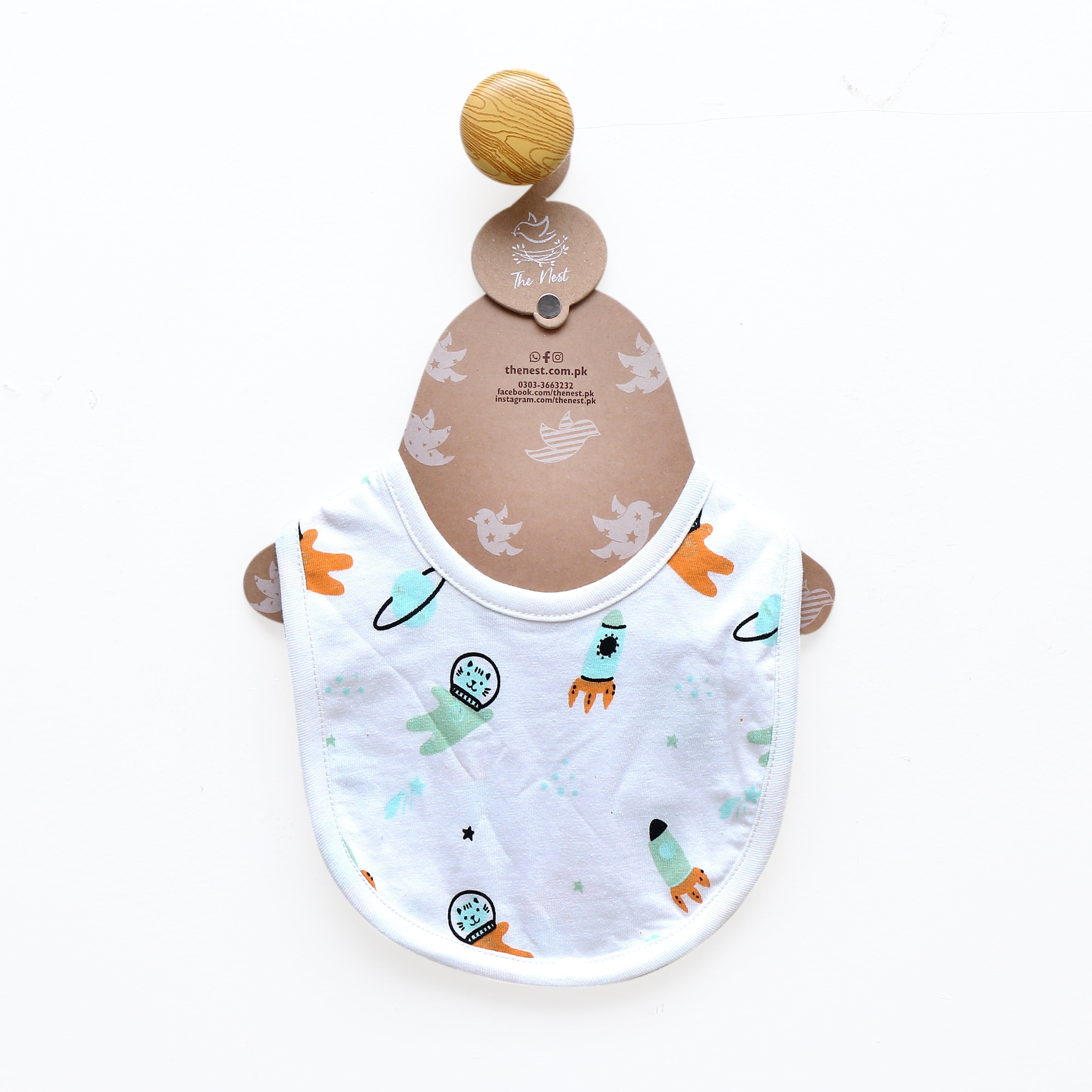 Off to the moon bib | Bibs & Towels | The nest clothing