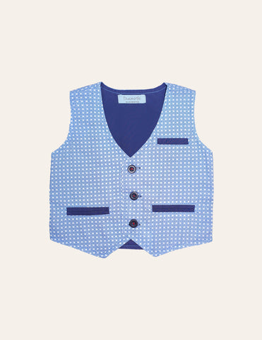 Geometric Blue Suit Vest IXAMPLE Pakistan