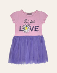 Girls Contrast Tulle-Skirt Dress IXAMPLE Pakistan