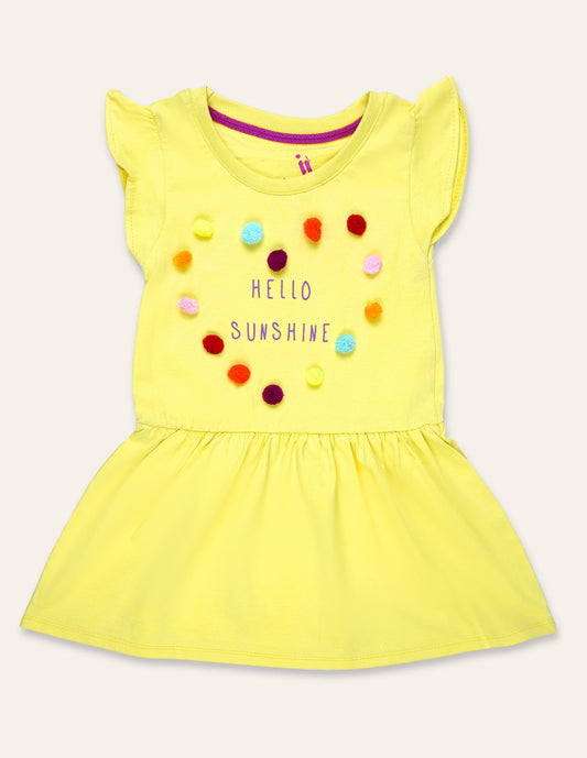 Yellow Pom Pom Dress