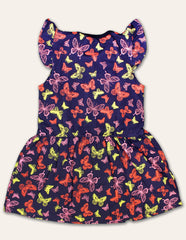 Navy Butterfly Patterned Dress IXAMPLE Pakistan