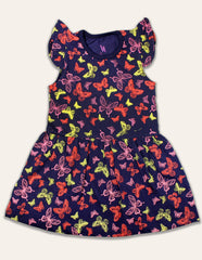 Navy Butterfly Patterned Dress IXAMPLE Pakistan