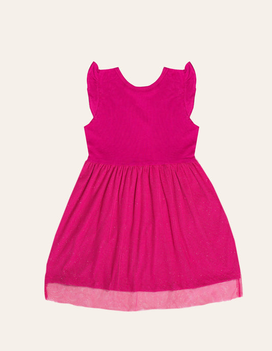 Girls Magenta Tulle Skirt Dress