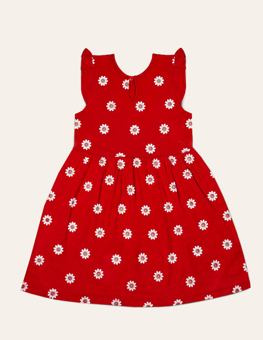 Girls Red Floral Dress