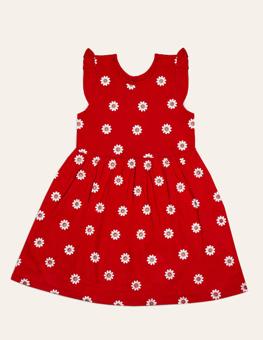 Girls Red Floral Dress