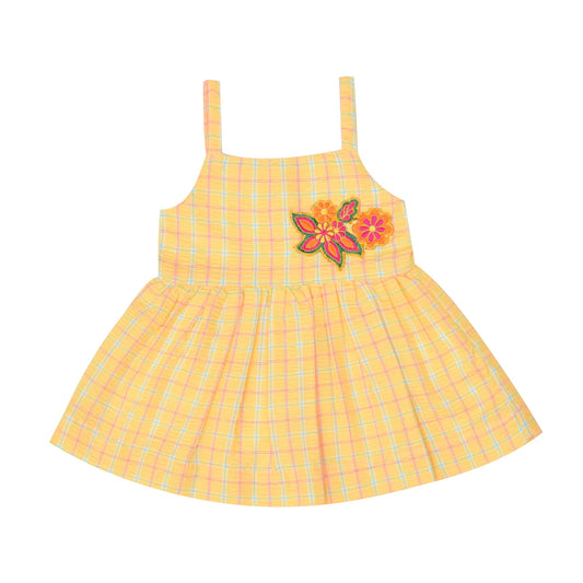 Yellow Check Cotton Dress