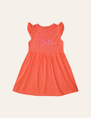 Coral Barbie Jersey Dress IXAMPLE Pakistan