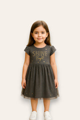 Charcoal Shine Bright Tulle Skirt Dress