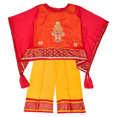 Yellow Red 3pc Festive Dress