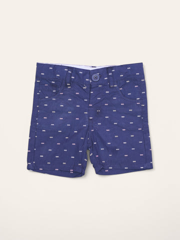 Boys Navy Cotton Short