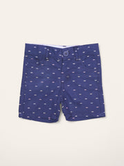 Boys Navy Cotton Short
