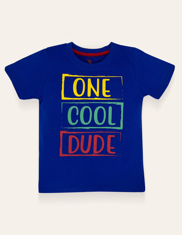 Boys Royal Bue Cool Dude Tshirt IXAMPLE Pakistan