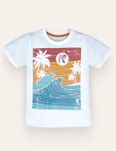 Boys White Surf T-Shirt