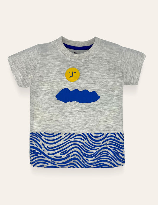 Boys Oatmeal Waves T-Shirt IXAMPLE Pakistan