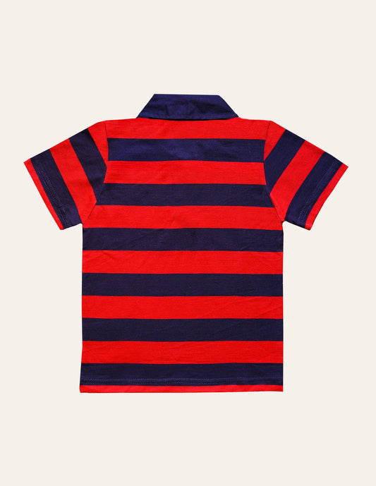 Red - Navy Striped Polo IXAMPLE Pakistan