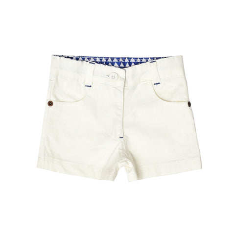 White Cotton Twill Short