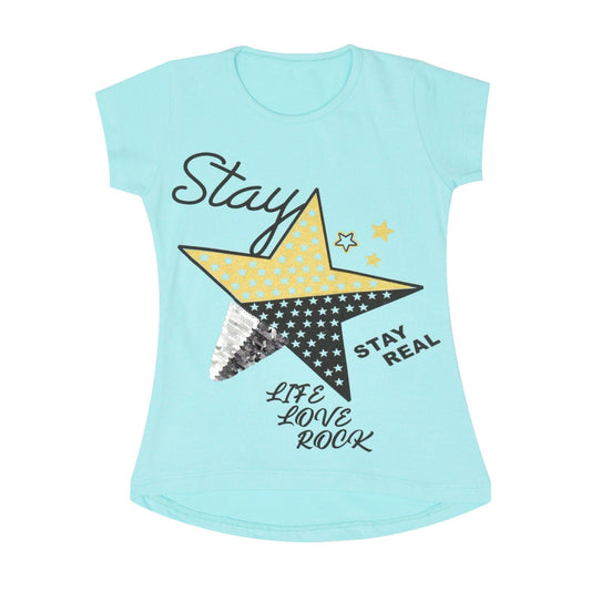 Aqua Sequin Starred Tee IXAMPLE Pakistan