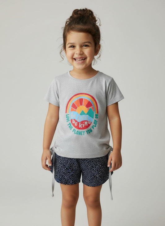 Polka Dot Navy Twill Shorts